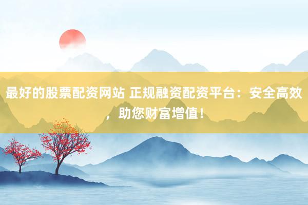 最好的股票配资网站 正规融资配资平台：安全高效，助您财富增值！